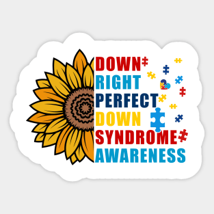 Down Right Perfect World Down Syndrome Awareness Day Socks Sticker